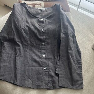 MISSLOOK Charcoal Button-Up Top